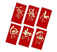 6 buste rosse opache color oro con design culturale vietnamita, adatte per l'anno 2026, simbolo del cavallo, festival, da regalare di pacchetti regalo in denaro