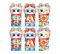 6 buste rossore per festival di primavera tradizionale 2025 serpente anno pacchetti di denaro sacchetto di carta Hongbao per Capodanno eventi aziendali omaggi