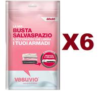 6 BUSTE SALVASPAZIO SOTTOVUOTO 60x80 CM SACCHETTO BUSTA ARMADI ABITI MAGLIE