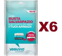 6 BUSTE SALVASPAZIO SOTTOVUOTO 70x110 CM SACCHETTO BUSTA ARMADI ABITI VESTITI