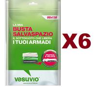 6 BUSTE SALVASPAZIO SOTTOVUOTO 98x136CM SACCHETTO BUSTA ARMADI ABITI COPERTE