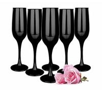 6 Calici Per Sekt Sendez In Vetro Decorati Nero 200 ml