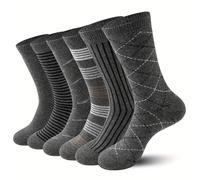6 Calzini da Cerimonia in Lana Merino, Traspiranti e Anti-Sudore, Calze Termiche, Calze a Giro da da , Motivi Classici Calze Senza Cuciture