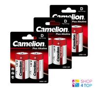 4 Camelion D Più Alcalino batteries LR20 MN1300 AM1 E95 1.5V 2BL Exp 2028 Nuovo