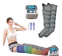 6 Camere D'aria Pressoterapia Linfodrenaggio,Pressoterapia Per Casa Per Gambe E Addome, Elettrico Pressoterapia Massagg Per Braccio Vita Gambe (Grigio scuro, Máquina + piernas)