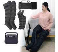 6 Camere Pressoterapia Linfodrenaggio Massaggiatore Compressione d'Aria per Gambali e Addome, Gambali Pressoterapia, per Dolore E Circolazione Migliorare, con Funzione di Cronometraggio