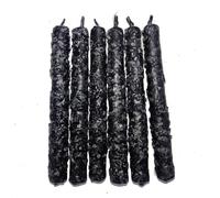 6 candele ruda con sale 11 cm - Candele di promessa - Allontana le cattive e attira le buone energie (nere)