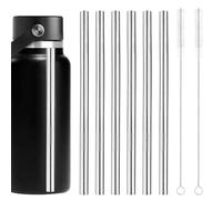 6 cannucce di ricambio in metallo per borraccia HydroFlask da 907,2 g, cannucce riutilizzabili in acciaio inox con spazzole, accessori compatibili con bottiglie Hydro Flask a bocca larga (argento)