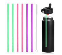 6 cannucce di ricambio per borraccia Hydro Flask a bocca larga, 907,2 g, cannucce in plastica riutilizzabili senza BPA, per Hydroflask da 40/1800 ml, con coperchio con cannuccia (rosa, verde, viola)
