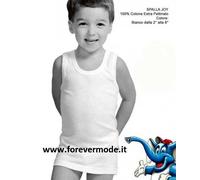 6 Canottiere da bambino Fragi a spalla larga in fresco cotone pettinato art Joy