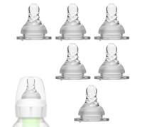 6 capezzoli in silicone per bottiglie Dr. Brown, 3,8 cm a flusso lento stretto di transizione capezzolo di transizione beccuccio con cannuccia accessori di ricambio compatibili con la bottiglia Dr