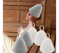 6 cappelli da sauna da uomo e da donna: materiale in feltro senza perdita di capelli, adatto per diverse dimensioni della testa, proteggono la testa dei capelli dagli effetti del calore, per saune e