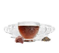 6 Cappuccino Occhiali Con Rilievo Bicchieri Caffè da Tè 430ml