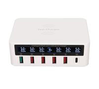 6 Caricatore di Ricarica USB a 6 Porta con Display a LED per il Caricatore Hub USB Multiplo 100 w Multi Port (Spina europea)