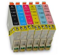 6 Cartucce compatibili per Epson T0481 T0482 T0483 T0484 T0485 T0486 Stylus Photo RX500 RX600
