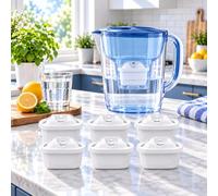 6 Cartucce per Caraffa Filtrante per BWT Aqualizer 2.6 L | 6 filtri di ricambio per un’acqua dal gusto più piacevole e sostituzioni semplici durante l’uso quotidiano.