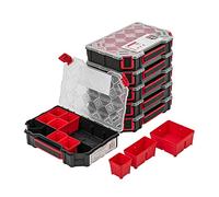6 cassette degli attrezzi assortite per la conservazione di piccoli oggetti, con coperchio trasparente, con scomparti estraibili