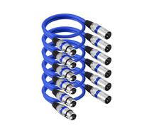 6 Cavi XLR 1.5 ft per Microfono, Ideali per Studio Registrazione, Blu