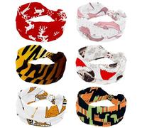 6 cerchietti per capelli con delfini marini, balene, sirena, morbidi, larghi, per donne e ragazze, elastici e annodati, alla moda, sportivi, per allenamento, yoga, palestra, corsa