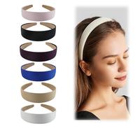 6 cerchietti per capelli da donna, larghi, alla moda, per capelli, da donna, si può progettare fai da te, colore nero, 6 colori, larghezza per abiti da vacanza, abbigliamento quotidiano