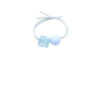 6 cerchietti quadrati in stile coreano ad alta elasticità, per ragazze, in gomma, accessori per capelli per coda di cavallo alta (blu)