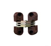 6 cerniere a croce per ante di armadietti, cerniere a scomparsa in plastica e ferro, angolo di apertura da 0 a 180°, facile da installare, stile europeo moderno (marrone)