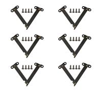 6 Cerniere con coperchio in metallo A prova ruggine Cerniere supporto per installazione facile per piccola scatola legno Stabilizzatore per custodia gioielli Giunto supporto