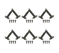 6 Cerniere con coperchio in metallo A prova ruggine Cerniere supporto per installazione facile per piccola scatola legno Stabilizzatore per custodia gioielli Giunto supporto