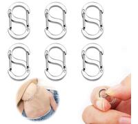 6 chiusure a catena in acciaio inox per bracciali, mini moschettoni, catene, chiusura a moschettone con doppia apertura, collane, accorciatori del bracciale, chiusura corta