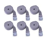 6× cinghia cricchetto, cinghie di fissaggio, Cinghie di Tensione，Cinghie Per Bagagli Per Valigie, Usato per Bici Portapacchi, Kayak, Moto E Auto, Carico Resistenza, regolabile (grigio, 25 mm * 3m)