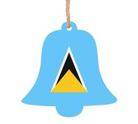 6 ciondoli in legno a forma di campana di Natale, squisiti motivi di bandiera di Santa Lucia per scale dell'albero e camino