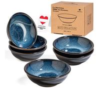 6 Ciotole per Salse "Enra", Realizzate a Mano in Fine Ceramica (Blu Navy), Ciotole per Sushi, Ciotole per Spezie per Finger Food, ciotoline per salse, ciotoline aperitivo, ciotole per aperitivo
