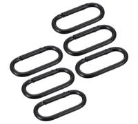 6 clip ovali ad anello a molla per cinghia della borsa, fibbia nera, moschettone ovale in metallo, clip a scatto per portachiavi, borse, zaini, borse, chiavi, tracolla per borsa