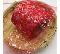 6 cm 5 yard illusorio colorato stella tessuto a rete glitter tulle rotolo paillettes nastro fiocco morbido tulle twill artigianato fai da te matrimonio compleanno decorazione-rosso-6 cm 5 yard