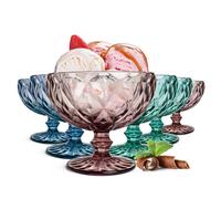 6 Colorato Sundae 300ml Eisgläser Occhiali Dolce Bicchieri-Cocktail