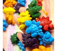 6 colori di nuovi, creativi, divertenti e carini pastelli a cera a forma di piccolo dinosauro, con colori brillanti, senza sporcare le mani, lavabili, con una pittura liscia, pastelli per arte, graffi