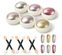 6 Colori di Polvere Glitterata per Unghie, Polvere di Perla Olografica, Polvere Cromo per Unghie, Pigmenti in Polvere per Unghie, Polvere Effetto Specchio per Unghie, Nail Art Glitter Aurora Powders