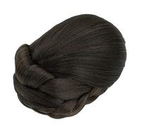 6 colori parrucche sintetiche intrecciate nere bionde clip in finti capelli chignon ciambella pezzi di capelli for le donne(G)