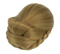 6 colori parrucche sintetiche intrecciate nere bionde clip in finti capelli chignon ciambella pezzi di capelli for le donne(D)