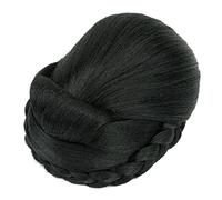 6 colori parrucche sintetiche intrecciate nere bionde clip in finti capelli chignon ciambella pezzi di capelli for le donne(C)