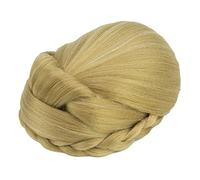 6 colori parrucche sintetiche intrecciate nere bionde clip in finti capelli chignon ciambella pezzi di capelli for le donne(B)