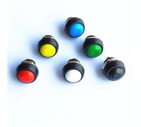6 colori PBS-33B 2 pin 12 mm DC AC 3 A/125 V 1 A/250 V plastica rotonda auto-reset interruttori a pulsante senza blocco termostabilità spedizione diretta(Red,5pcs)