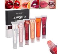 6 colori Set di Lucidalabbra, Frutta Sapore Lip Gloss, Rosso ciliegia Lip Gloss,lucidalabbra Trasparente,Lucidalabbra Profumate al Gusto Chiaro per Labbra Idratante a Lunga per Le Donne E Le Ragazze
