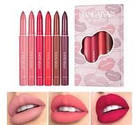 6 colori Velvet Nude Lips Trucco Matite rossetto opaco impermeabile Sexy Smooth Crayon Lipliner Charming Lip Stick Tinta Rossetti portatili a prova di sbavature Trucco # B