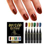 6 Colors Nail Art Pens Set, DIY Quick Dry Graffiti Dotting Point Liner Pens, Nail Painting Pen Precise Application Nails Markers For Home Salon Manicure Use, Nails Art Drawing Tool