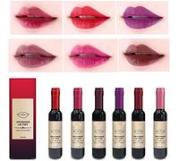 6 Colors Wine Lip Tint Natural Liquid Lipstick, Lady Long Lasting Mini Make Up Lip Gloss Matte Lip Sticks Wine Bottle, Valentine's Day Gift Kit Ideas for Girlfriends, Moms
