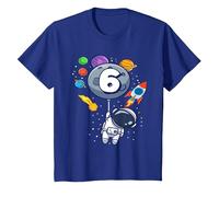 6 Compleanno Astronauta 6 Anni Compleanno Ragazzo Maglietta, Bambini, Blu Reale, 8 Anni