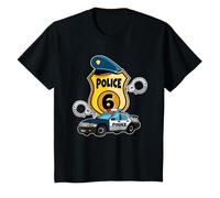 6° compleanno bambini poliziotto ufficiale di polizia Maglietta