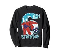 6° compleanno di Disney Big Hero 6 Baymax e Hiro Felpa, Unisex per adulti, Nero, S