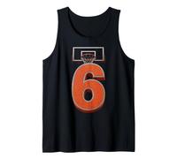 6° Compleanno Giocatore di Basket Numero 6 Cerchio Sport Party Canotta